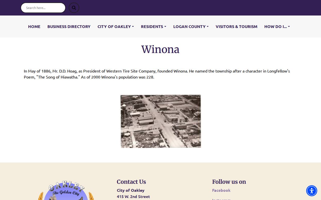 Official Winona Kansas community page without an arrest log